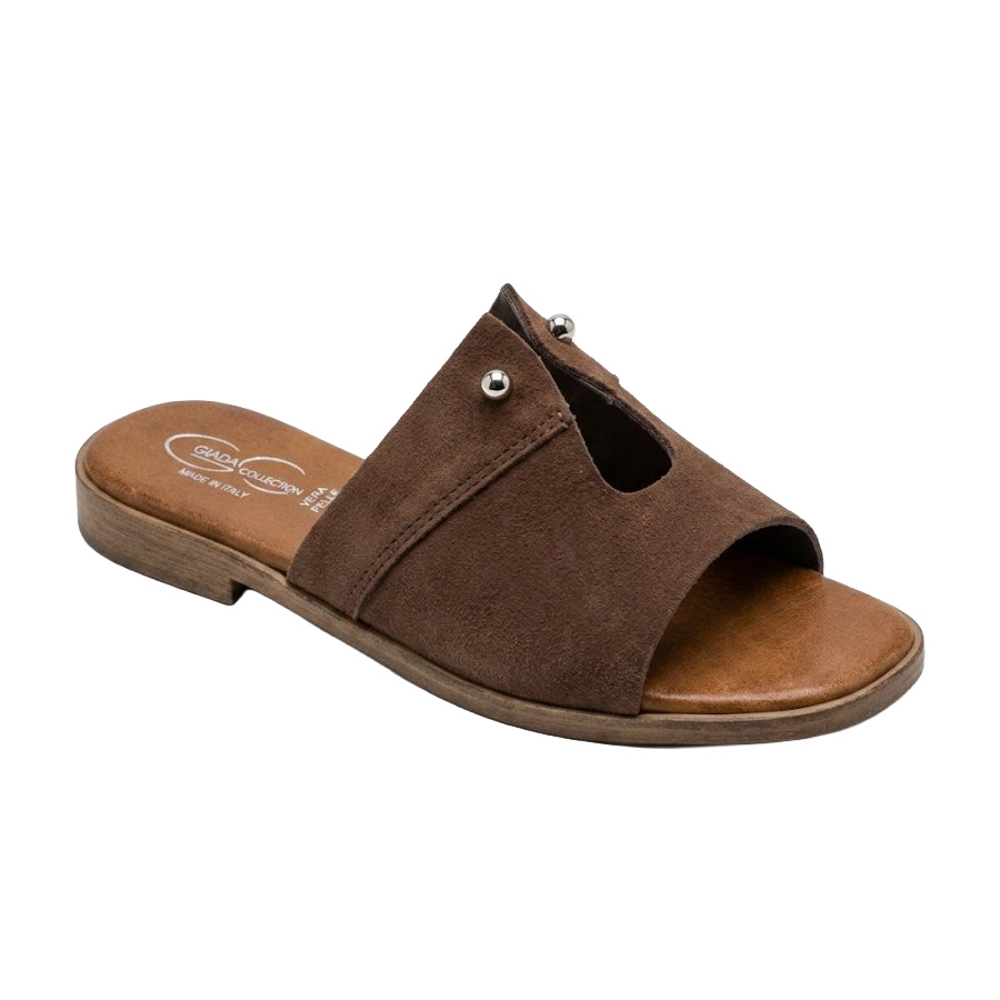 Giada Collection Ciabatta Marrone in Camoscio