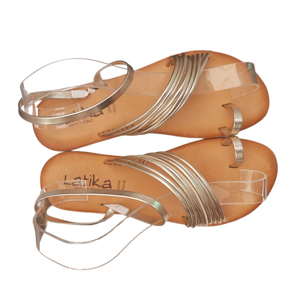 Latika Sandalo infradito Platino in Pelle