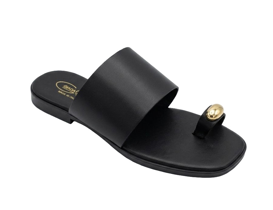 Giada Collection Sandalo infradito con accessorio Nero in Pelle