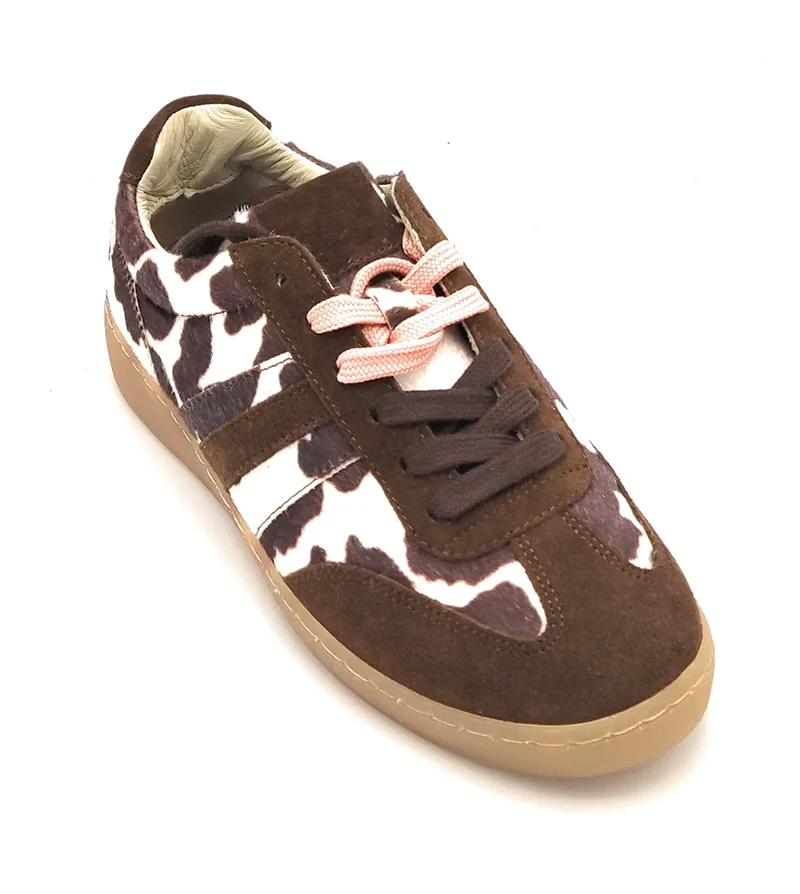 Latika Sneaker Mucca/Cioccolato in Tessuto e Camoscio