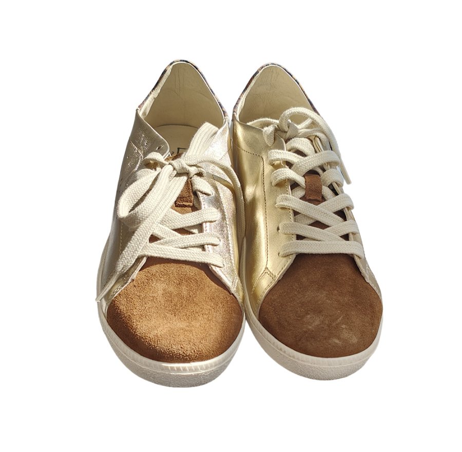 Latika Sneaker Platino/Date Leopardo in Pelle e Camoscio vista alternativa