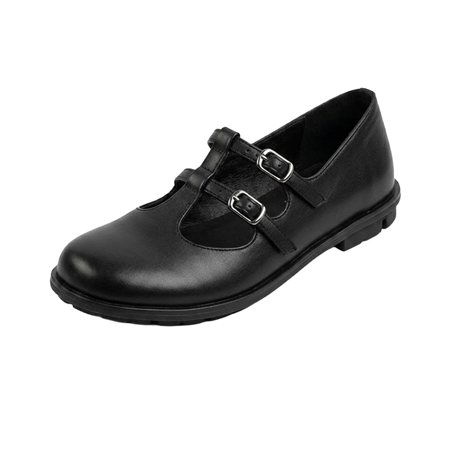 Latika Scarpa con doppio cinturino Nero in Pelle